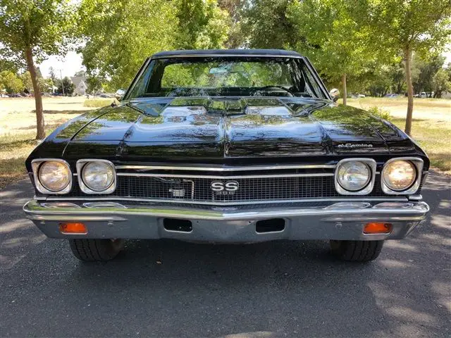 1968 chevrolet el camino ss 396 4-speed triple black, air conditioning 350hp