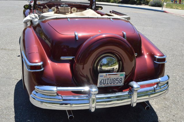 1947 lincoln continental convertible maroon automatic 59,500 miles