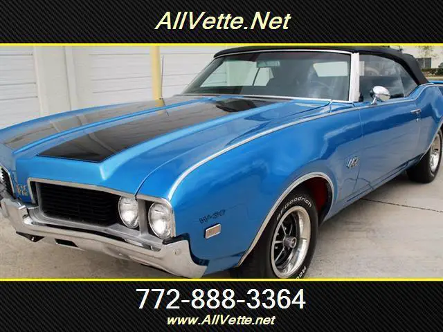 1969 oldsmobile 442 convertible w30 convertible blue /black auto ps bucket seats