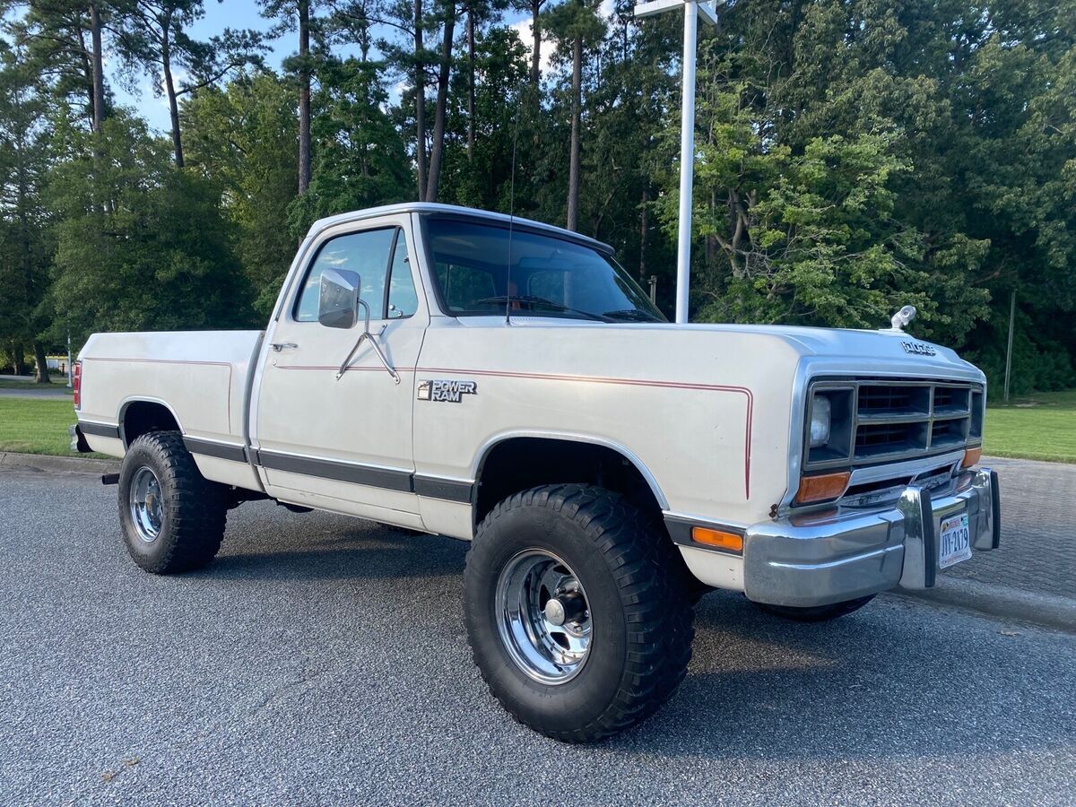 1987 dodge power wagon pickup white 4wd automatic power wagon w150 4x4