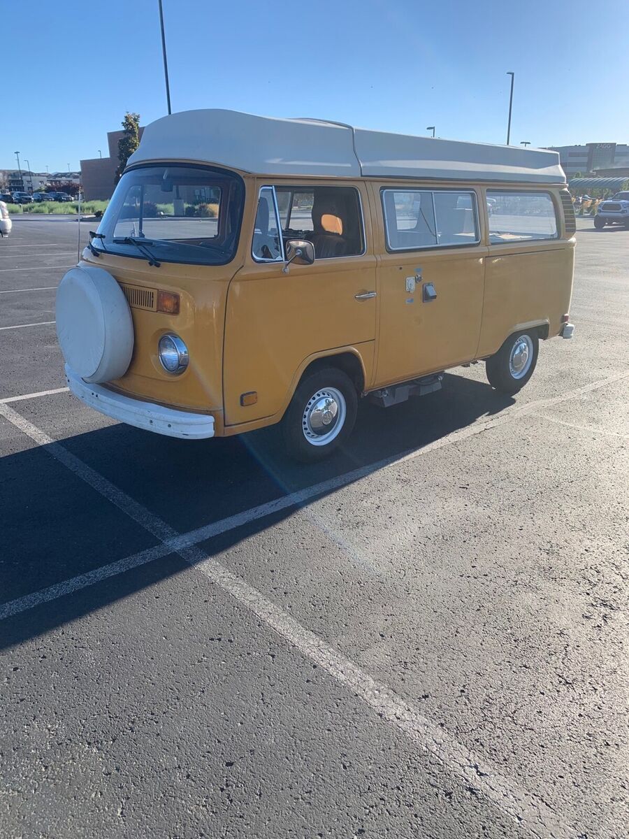 1977 volkswagen transporter van yellow rwd manual camper
