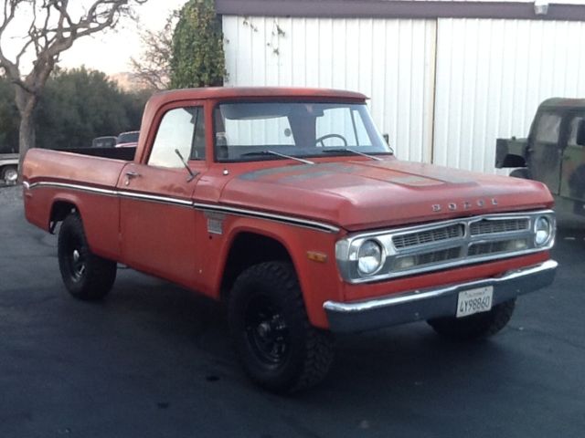 1971 dodge 4x4 d100 custom sweptline shortbed original survivor original paint