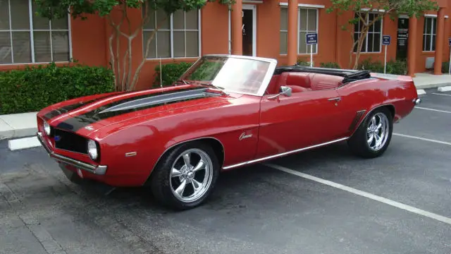 gorgeous red /red 1969 camaro convertible