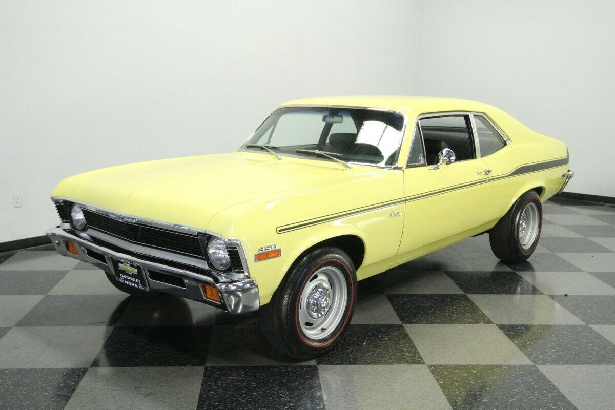 1972 chevrolet nova cream yellow 400 v8 manual 985 miles