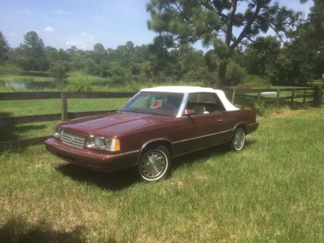 1986 dodge 600 es turbo convertible k car burgundy