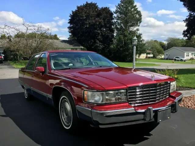 1993 cadillac fleetwood brougham 5.7, 63,400 miles, red, sunroof, excellent