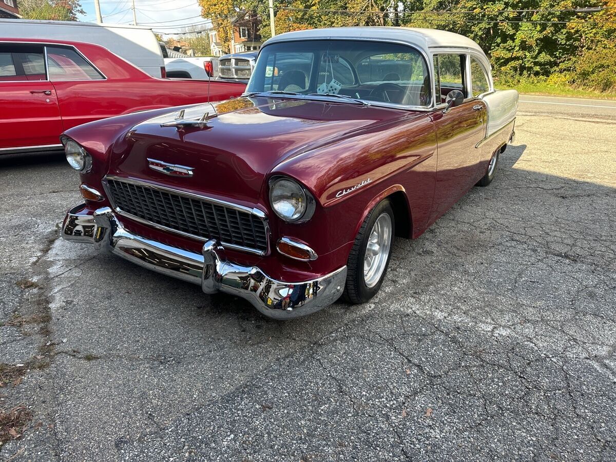1955 chevrolet 210 coupe red rwd automatic