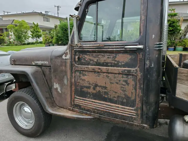 1952 willys jeep overland pickup truck turbo diesel rat rod flatbed om617