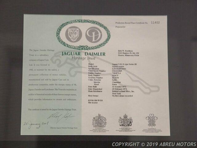 1973 jaguar e-type series iii 4 speed manual 2-door convertible