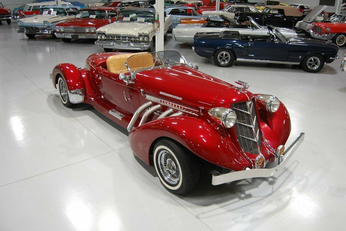 1980 auburn boattail speedster replica cherry red 350 v8 345 miles