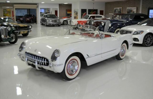 1953 chevrolet corvette ncrs top-flight winner 5800 miles white roadster automa
