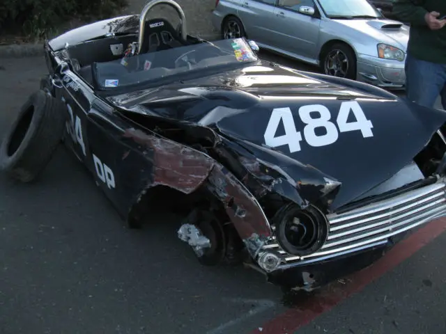 triumph tr 4 wrecked race car