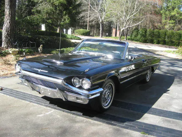 rare original '65 t'bird convt. triple black & factory a/c