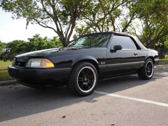 1990 ford mustang lx 5.0 convertible triple black! 5-spd stock orig. 60k miles!!