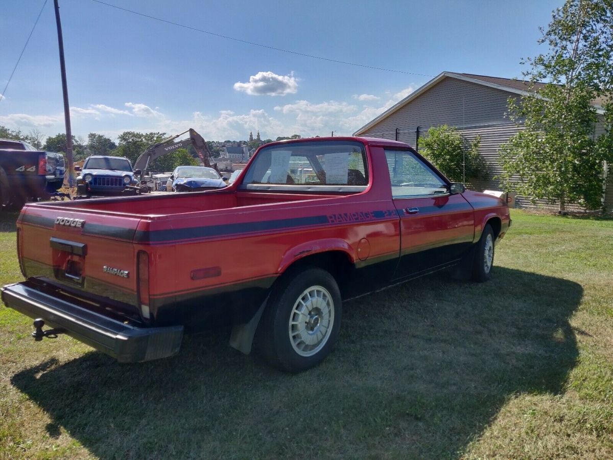 1984 dodge rampage pickup red fwd manual