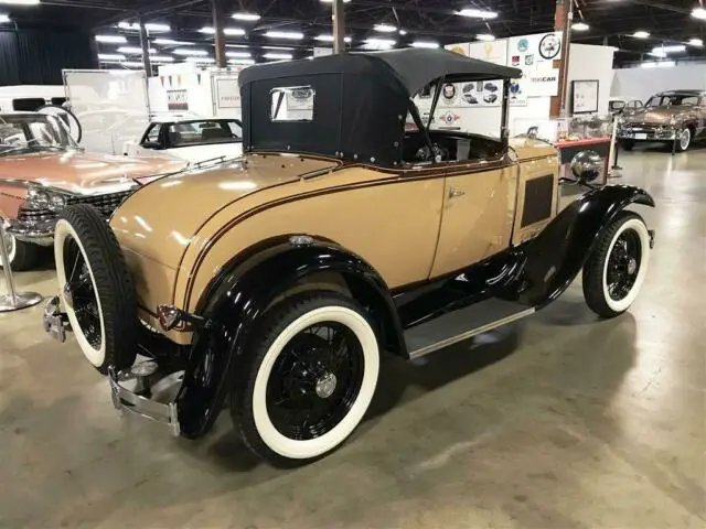 1930 ford model a roadster "moon pie" yellow