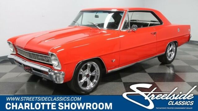 vintage classic chrome nova chevy ii red black vinyl edelbrock be cool magnaflow