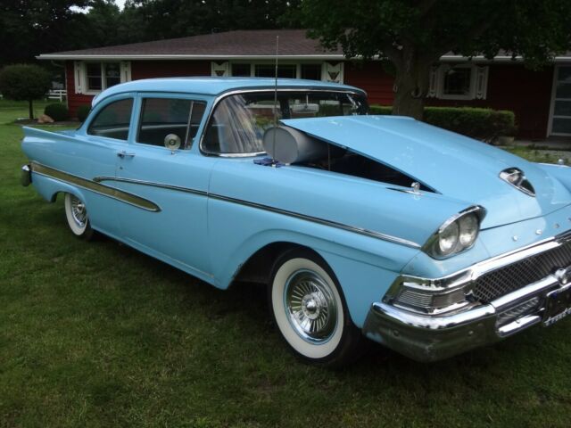 1958 ford fairlane custom post coupe, baby blue, running & driving, orig. int