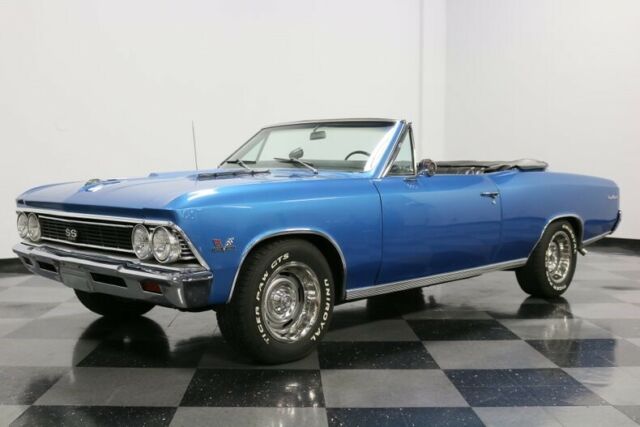 classic chevy ss 396 big block manual muscle car blue convertible