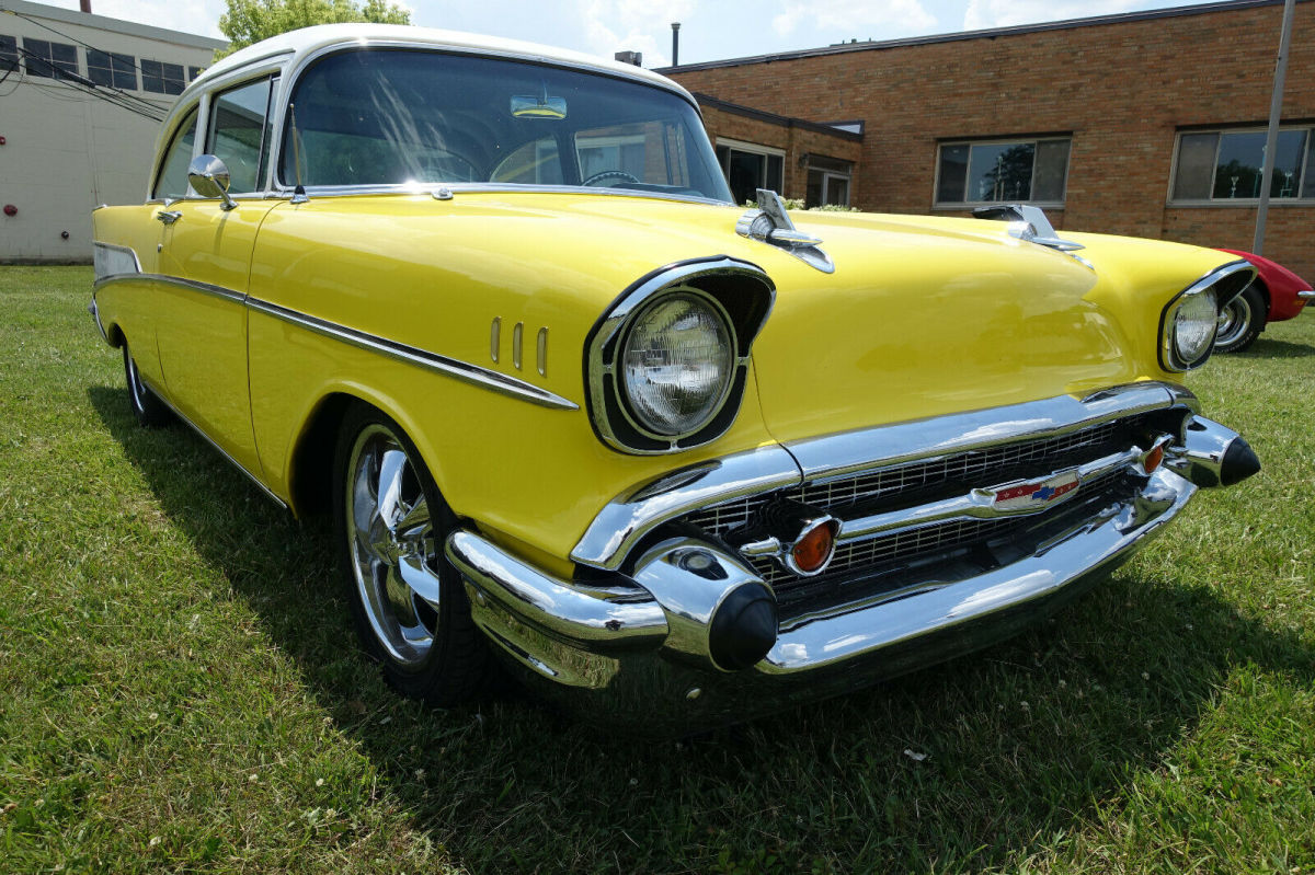 1957 chevrolet 210 2 door "restomod" - poppy yellow - 350 cid / 300 hp v8