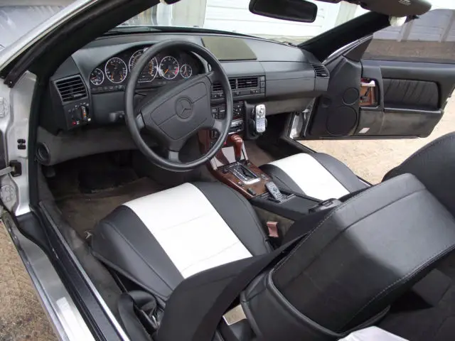 500 sl mercedes/ silver & black.2 tops/low mile only 6500 per year>