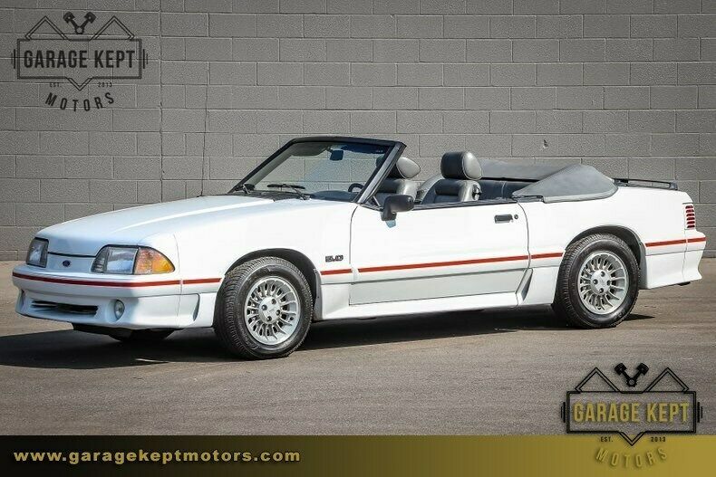 1988 ford mustang gt convertible white convertible 5.0l v8 53030 miles