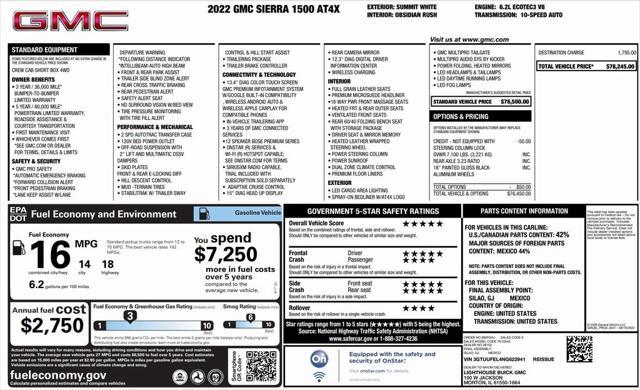 2022 gmc sierra 1500 at4x