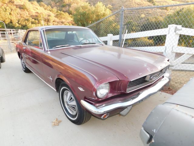 1965 mustang coupe. barn find. black plate california car