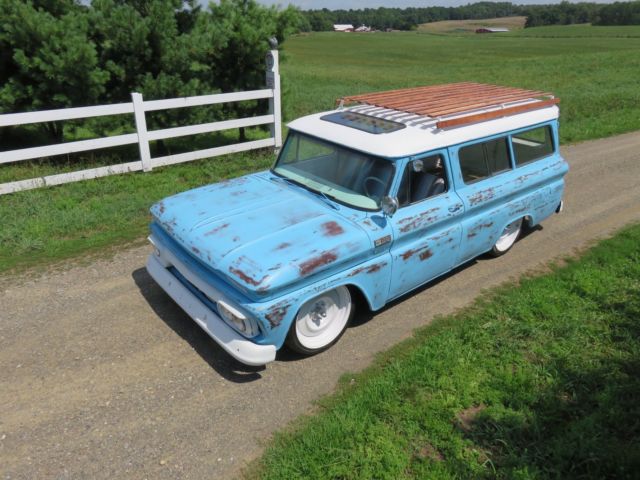 1964 chevy c10 suburban. rat rod. hot rod. patina. bagged. custom. wagon