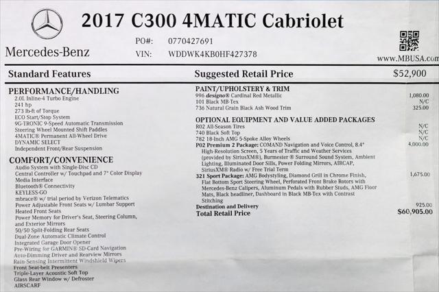 2017 mercedes-benz c-class c 300 4matic sport