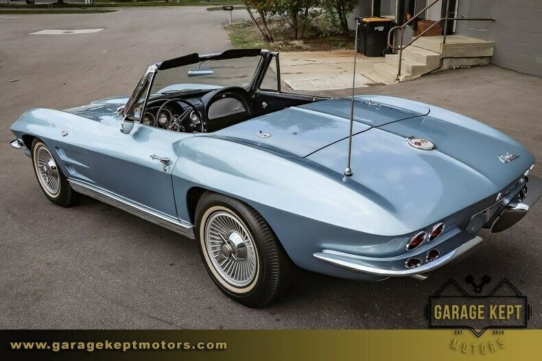 1963 chevrolet corvette roadster silver blue roadster 327 v8 69163 miles