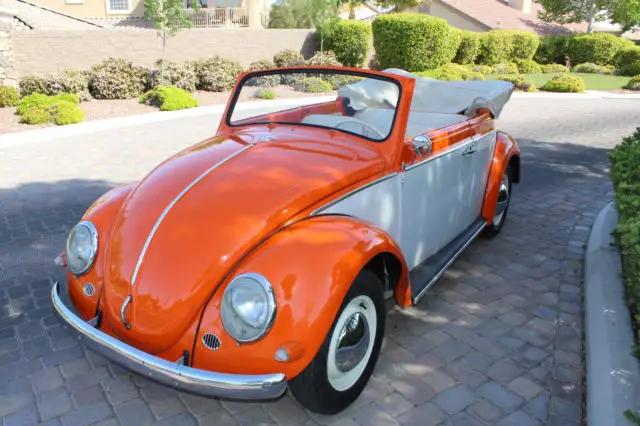 1963 vw convertible beetle bug type 1 karmann lamborghini orange