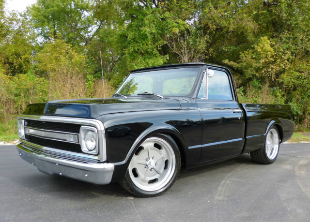 truck, pickup, shortbed, c-10, salt flat, black, hot rod, lowered, show truck
