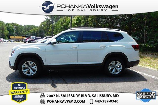 certified 2018 volkswagen atlas 4motion se v6 salisbury, md 21801 for sale in salisbury, maryland