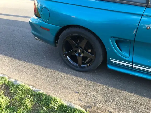1994 ford mustang gt 5.0l 5 speed convertible in rare teal blue