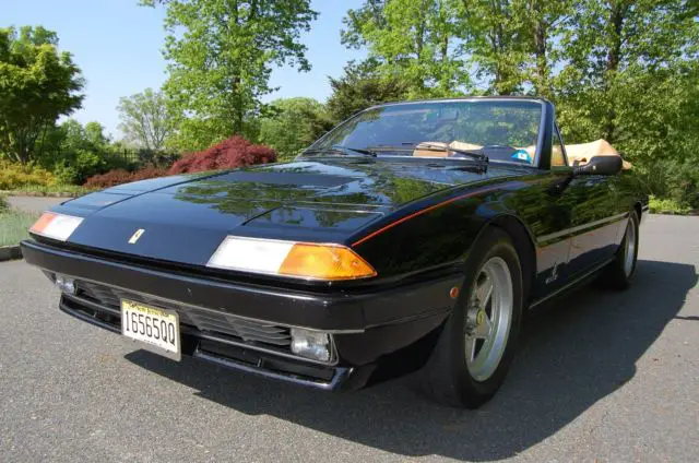 1985 ferrari 400i straman convertible black with tan original ferrari v-12
