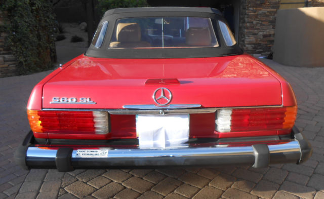 1989 red mercedes-benz sl-class sl560 2 door convertible - 130,563 miles