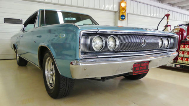 1966 dodge charger 43465 miles blue-metallic 2 dr ht 383 automatic