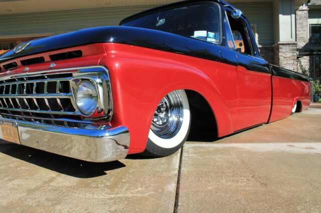 1963 ford f-100 pickup bagged lowrider rat rod hot rod lowered air ride