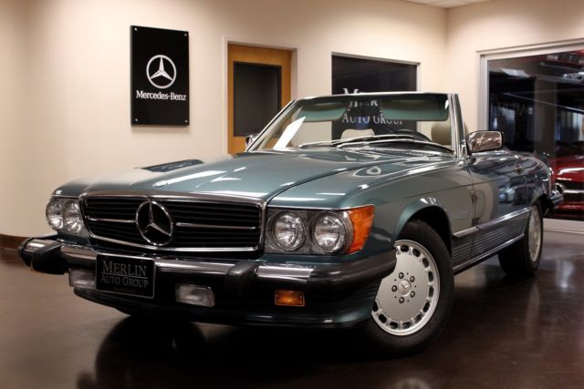 used 1988 mercedes-benz 560-class 560 sl petrol blue green metallic convertible