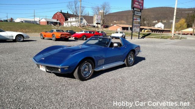 1968 blue corvette t top stingray 4spd #'s matching fun driver vette