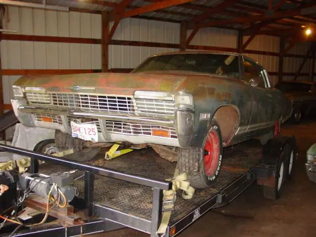 1968 chevrolet caprice 2dr coupe 327 v8 auto a/c hideaways power strato bench