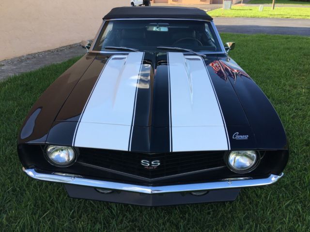 1969 camaro ss convertible 427 engine m22 triple black