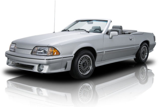 1988 ford mustang asc / mclaren 1082 miles sterling silver convertible 5.0 liter