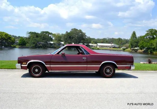1983 chevrolet el camino 350 v8 automatic only 12,900 41,023 miles maroon pickup