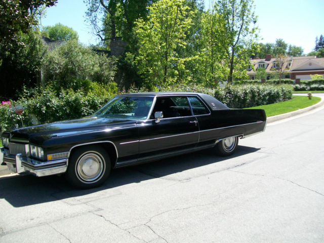 1973 cadillac coupe de ville gorgeous triple black 31,650 actual miles