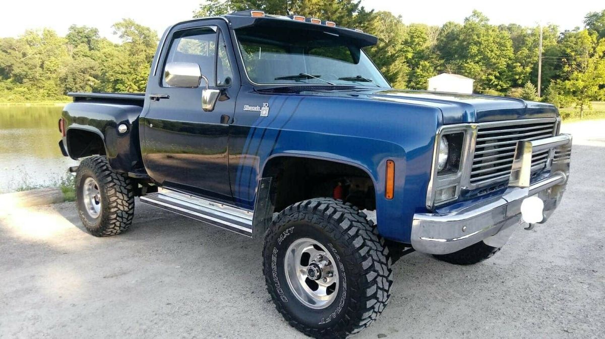 1975 chevrolet stepside pickup pickup blue 4wd automatic