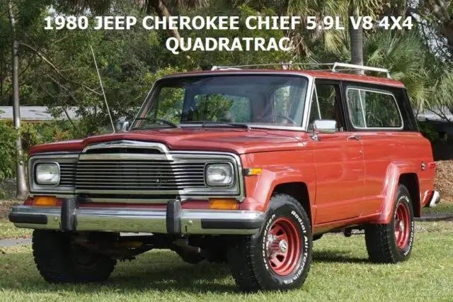 1980 jeep cherokee chief 4x4 quadra trac 5.9l v8 rare 2 door exc condition
