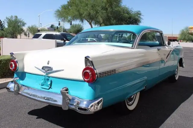 1956 ford fairlane victoria hardtop coupe restored 103,650 miles peacock blue/co