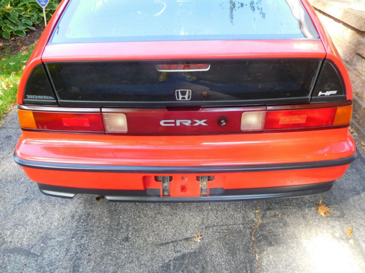 1991 honda crx, hf model, red